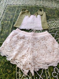Crochet Shorts &amp; Top Set