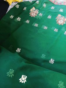 Emerald Green Embroidered Saree