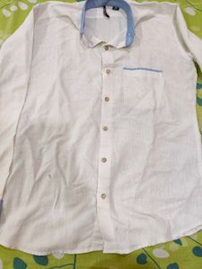 Men's Classic White Linen Shirt