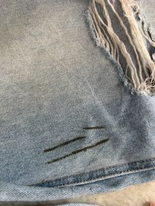 Light Wash Ripped Wide Leg Jeans