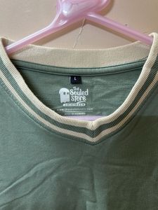 Mint Green Long Sleeve V-Neck Top
