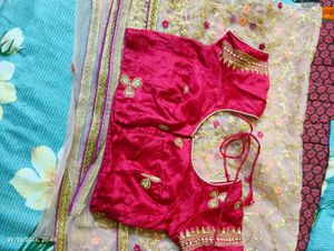 Embroidered Net saree