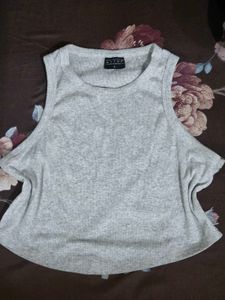 Light Gray Ribbed Tank Top