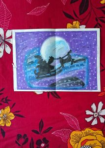 Handmade Christmas Sleigh Painting