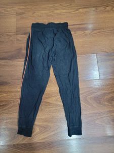 Black Joggers with Orange Accents