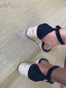 Black Espadrille Wedge Sandals OF H&amp;M (original)