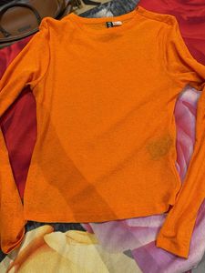 Bright Orange Long Sleeve Top