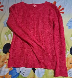 Red Cable Knit Sweater
