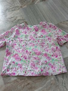 Floral Print Button-Up Blouse