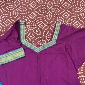 Purple Kurta Set with Blue Pants