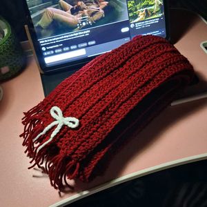Mikasa Red Crochet Scarf