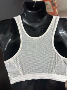 Sports Bra - White &amp; Coral Pink
