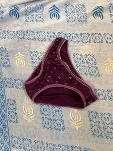 Maroon Floral Print Panties
