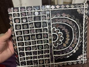 Embellished Mirror work canvas 3 paintings