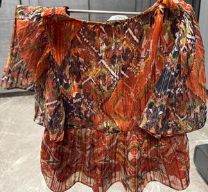 Boho Print Smocked Peplum Top