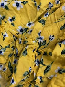 Yellow Floral Print Maxi Dress