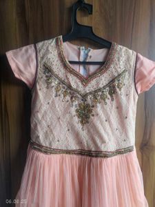 Elegant Peach Ethnic Dress