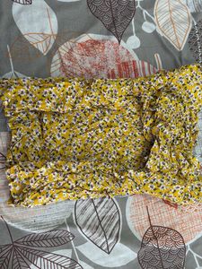Yellow Off Shoulder Floral Smocked Top