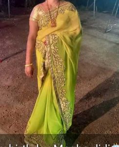 Elegant Green & Yellow Saree