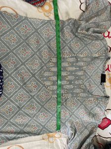 Stylish Grey Printed Kurta Set
