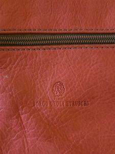 Branded Vibrant Orange Leather Sling Bag