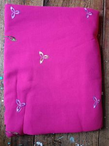 Pink Embroidered Saree