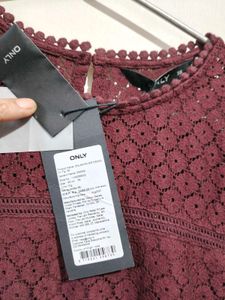 Burgundy Lace Mini Dress