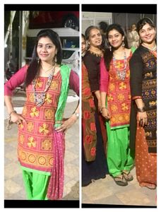 Pink green festival navratri Garba Dance patiala