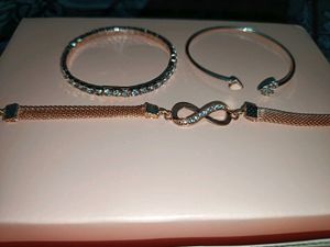 Set of 3 Rose Gold Bracelets