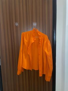 Orange DressBerry Shirt with Statement Flared Coll