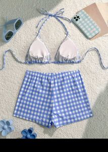 Cute bow Gingham Bikini Set