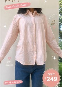 Striped Peach Oversized Shirt