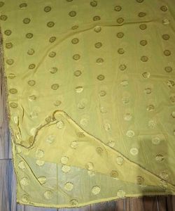 Yellow Dupatta with Golden Motifs