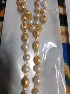 Pearl &amp; Gold/Red Bead Chain
