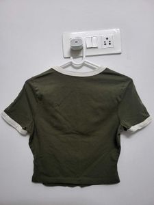 Olive Green Graphic Print T-Shirt