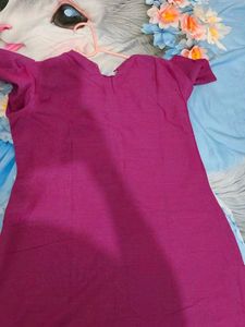 Embroidered Magenta Kurta with Tassels