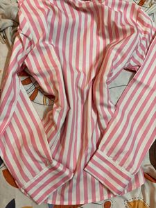 Pink &amp; White Striped Button-Up Shirt
