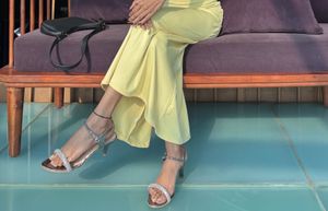 Elegant Black Ankle Strap Party Heels for Women