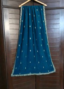 Teal Green Full Embroidery Chinon Silk Sharara Set