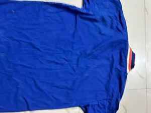Men's Blue Printed Full Sleeve T-Shirt