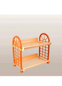Stylish 2-Tier Orange Storage Shelf