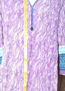 Top Vibrant Purple Geometric Print Tunic fabric