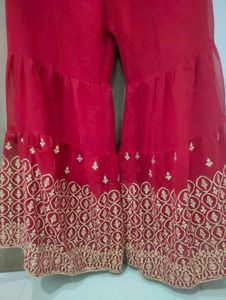 Embroidered Maroon Sharara Suit