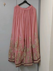 Elegant Pink Embroidered Kurta set with hijab