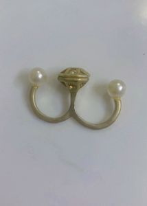 Unique Gold Geometric Pearl Ring
