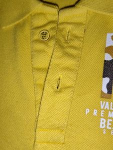 Yellow Graphic Print Polo Shirt