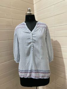 Boho Geometric Print Tunic Top