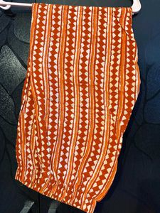 Orange Printed Kurta Set