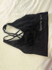 Black Strappy Sports Girl Briefs