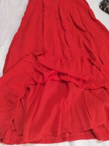 Vibrant Red Button-Down Maxi Skirt ♥️🍒